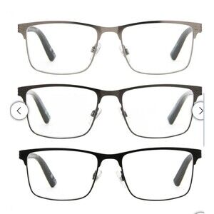 Design Optics by Foster Grant #668 Metal Square Reading Glasses, 3-pack +1.50